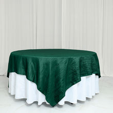 Hunter Emerald Green Accordion Crinkle Taffeta 90 Inch x 90 Inch Table Overlay 