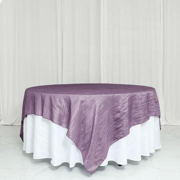 Accordion Crinkle Taffeta Table Overlay - Violet Amethyst 90"x90"