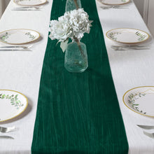5 Pack 12 Inch By 108 Inch Accordion Crinkle Taffeta Table Runner Hunter Emerald Green