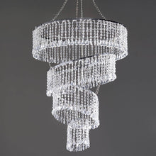 4 Tier Acrylic Diamond Crystal Hanging Pendant 24 Inch Lighting Chandelier