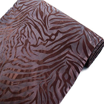 Zebra Print Taffeta Fabric Roll Animal Print Fabric by the Bolt- Chocolate - Chocolate 54" x 10 Yards