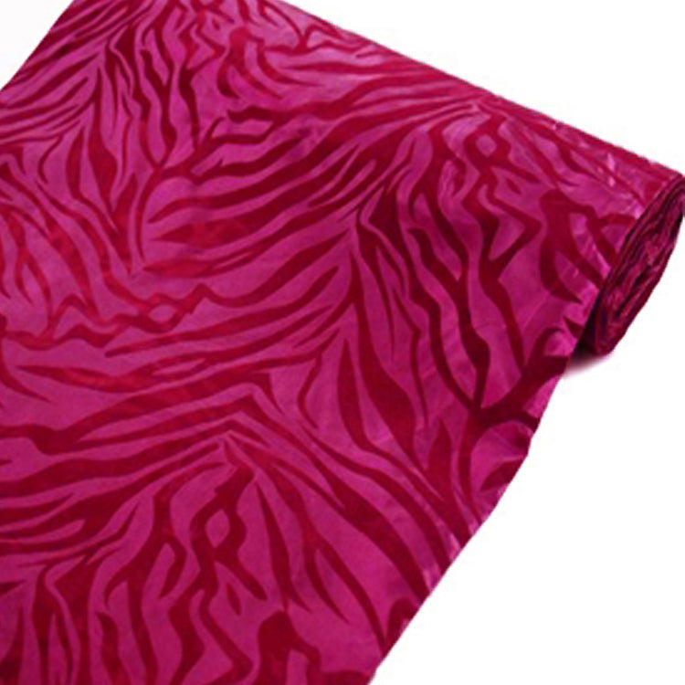 54" x 10 Yards | Zebra Print Taffeta Fabric Roll | Animal Print Fabric by the Bolt - Fuchsia#whtbkgd