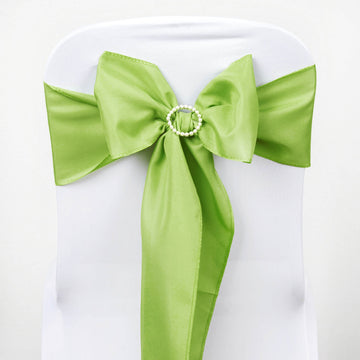 5 Pack | 6"x108" Apple Green Polyester Chair Sashes