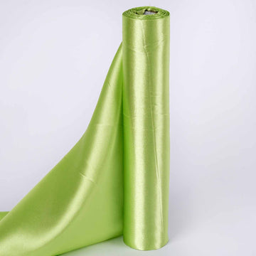 12"x10 Yards | Apple Green Satin Fabric Bolt, DIY Craft Wholesale Fabric