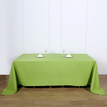 90"x132" Apple Green Seamless Polyester Rectangular Tablecloth