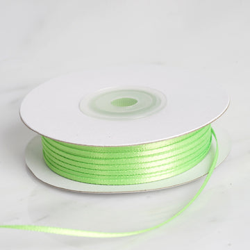 Apple Green Single Face Decorative Satin Ribbon 100 Yards 1/16"