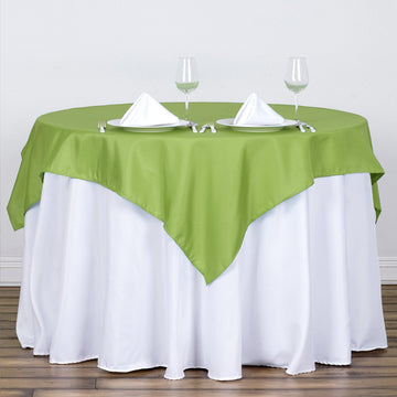 Add Elegance to Your Event with Apple Green Square Polyester Table Overlay