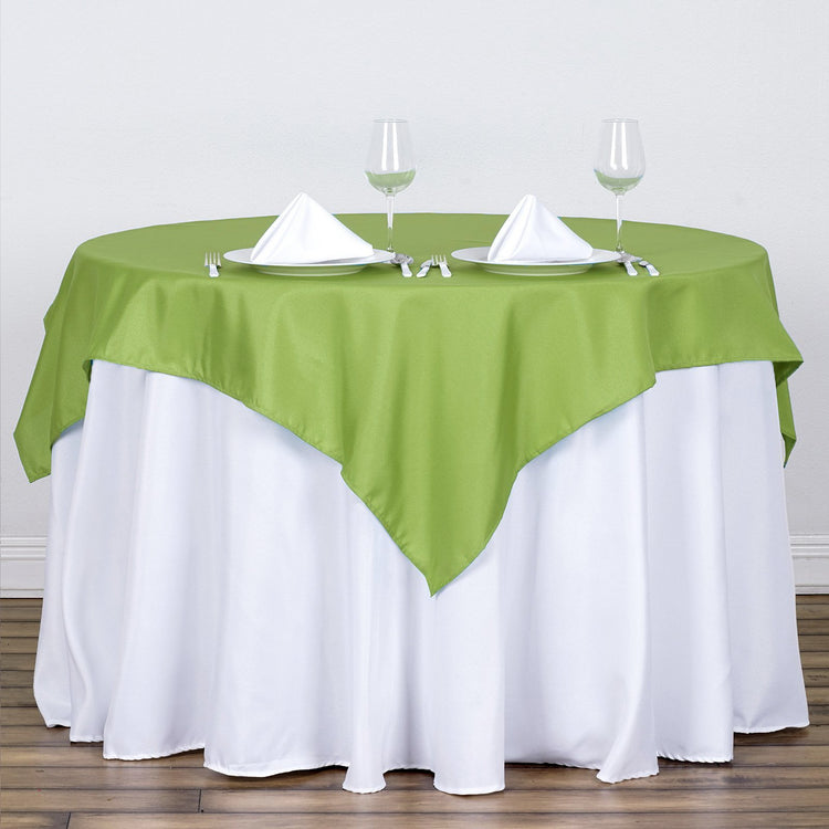 Polyester Square Table Overlay 54 Inch in Apple Green Color