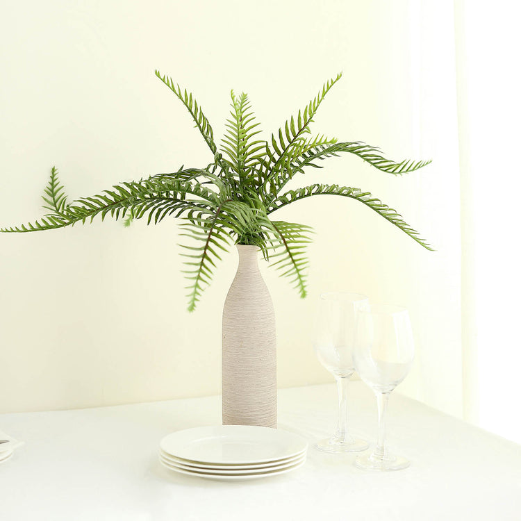 20 Inch Artificial Cycas Fern Green Premium Leaf Plant with Real Touch Indoor Spray