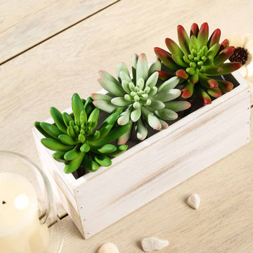 3 Pack | 6" Artificial PVC Spike Aeonium Decorative Succulent Plants