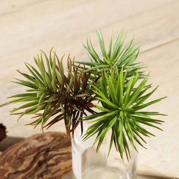 3 Pack Artificial PVC Spike Crassula Decorative Succulent Plants 7"