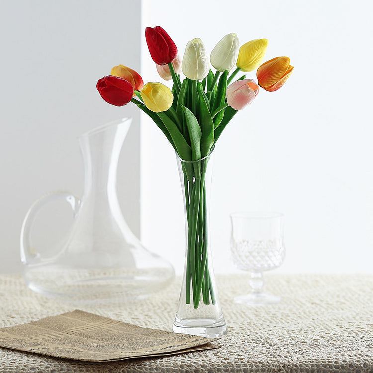 13 Inch Tulip Flowers Assorted Colors Real Touch Foam 10 Stems