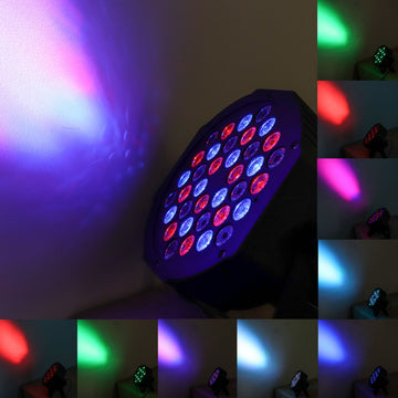 220V Auto Play Party Spotlight W/Remote, 36 LED DJ Stage Uplight, RGB Multi-Color Sound Activated Strobe Par Light