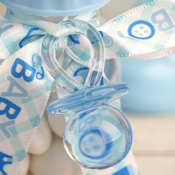 Create Memorable Moments with 12 Pack of Large Blue Decorative Baby Pacifiers