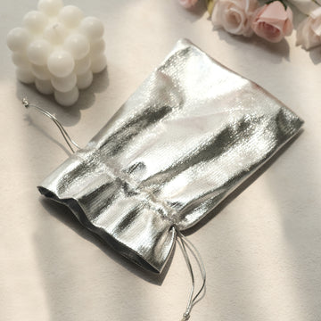 Shiny Fabric Drawstring Candy Pouches for Any Occasion
