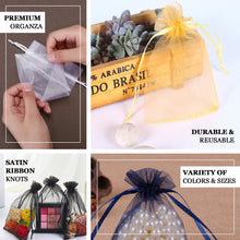 10 Pack | 4inches Yellow Organza Drawstring Wedding Party Favor Gift Bags