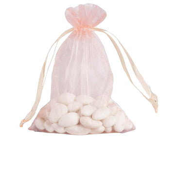 Make Your Event Truly Memorable with Blush Rose Organza Drawstring Wedding Party Favor Gift Bags