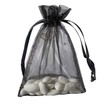 Versatile and Trendy - Black Organza Drawstring Bags for All Occasions