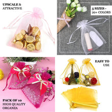 10 Pack | 5x7inch Yellow Organza Drawstring Wedding Party Favor Gift Bags