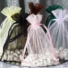 10 Pack | 6x9inches Chocolate Organza Drawstring Wedding Party Favor Bags