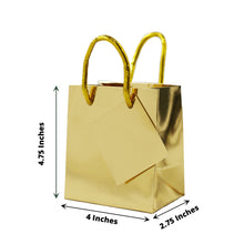 5 Inch Gold Gift Bags For Parties 12 Pack 