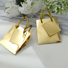 Shiny Foil Paper Bags In Gold 12 Pack 5 Inch
