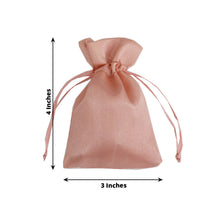 12 Pack of 3 Inch Dusty Rose Satin Drawstring Favor Gift Bags 