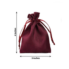 12 Pack | 3inch Burgundy Satin Drawstring Wedding Party Favor Gift Bags