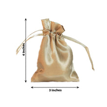 12 Pack | 3inch Champagne Satin Drawstring Wedding Party Favor Gift Bags