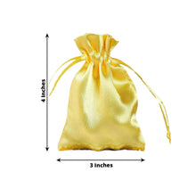 12 Pack | 3inches Gold Satin Drawstring Pouch Wedding Party Favor Gift Bags
