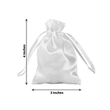 12 Pack | 3inch White Satin Drawstring Wedding Party Favor Gift Bags