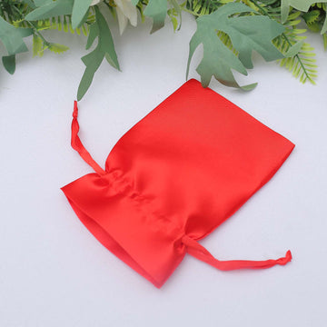 Elevate Your Event with Red Satin Drawstring Gift Bags