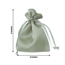 Sage Green Satin Gift Feet Bags 12 Pack 4X6 Inches