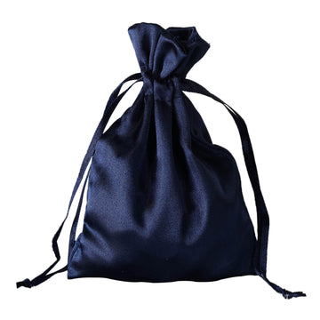 Versatile and Convenient - Navy Satin Drawstring Wedding Party Favor Gift Bags