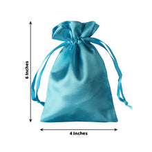 12 Pack | 4x6inch Turquoise Satin Drawstring Wedding Party Favor Gift Bags