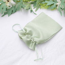 12 Pack | 5x7inch Sage Green Satin Wedding Party Favor Bags, Drawstring Pouch Gift Bags