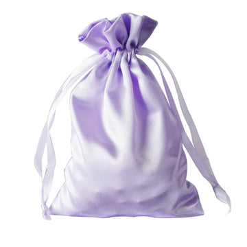 Enhance Your Wedding Celebration with Lavender Lilac Satin Drawstring Wedding Party Favor Gift Bags
