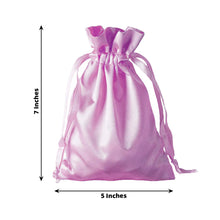 12 Pack | 5x7inch Pink Satin Drawstring Wedding Party Favor Gift Bags