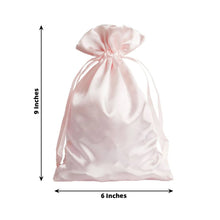 12 Pack | 6inch x 9inch Blush Rose Gold Satin Wedding Party Favor Bags