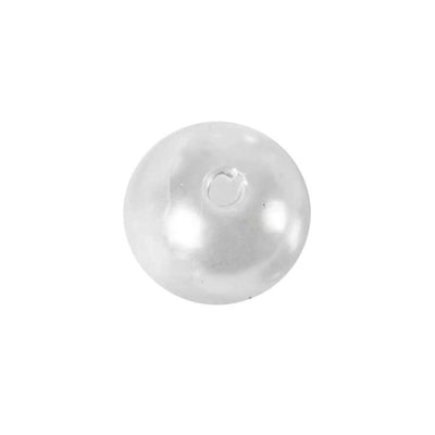Clear round pearl bead on a plain background