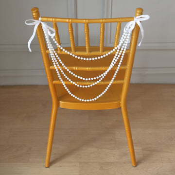 Create a Timeless Look with the Classic Gatsby White Pearl Chair Sash