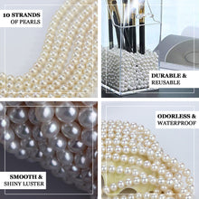 10 Pack | 8mm Glossy White Faux Mother of Pearls Craft String Beads