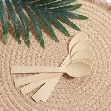 Add a Touch of Nature to Your Table Setting with Bamboo Disposable Picnic Spoons