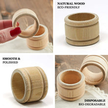 Eco Friendly Natural Wooden Napkin Holder Rings Set Of 4 Disposable