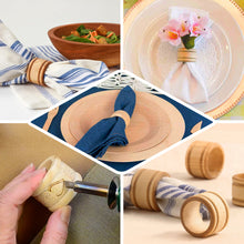 Set Of 4 Disposable Wooden Napkin Holder Rings In Natural Eco Friendly 