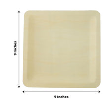 25 Pack Square Poplar Wood Dinner Plates 9 Inch Eco Friendly