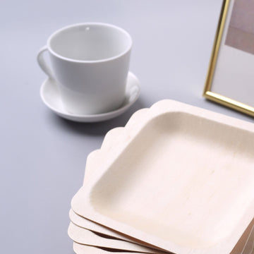 Eco Friendly Birchwood Wooden Dessert Plates for Every Occasion