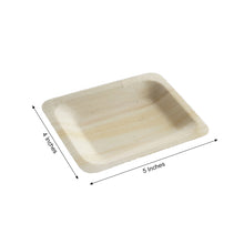 25 Pack Birchwood Wooden Desserts Appetizers Plates 4 Inch x 5 Inch Rectangle Eco Friendly