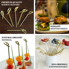 Knotted Cocktail Picks 3.5 Inch Bamboo Eco Friendly 100 Pack
