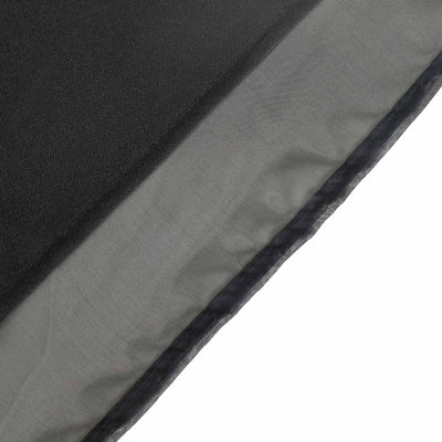 Close-up of a black and gray fabric texture.